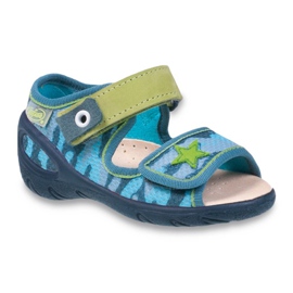 Befado dětské boty pu 433P023 zelený modrý