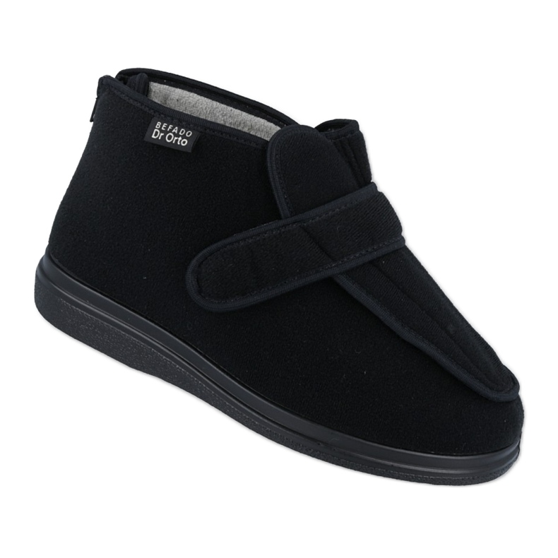 Dr.ORTO Befado pánské pantofle se suchým zipem 987M002 černá, podšívka Silver(Ag)