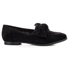 Sweet Shoes Semišové mokasíny s mašlí černý