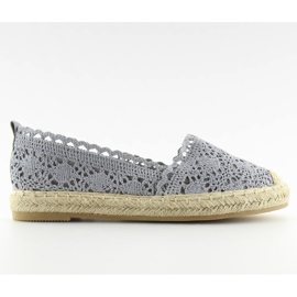 Šedé krajkové espadrilky BB11 šedé šedá Šedé krajkové espadrilky BB11 šedé šedá