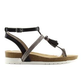 Černé sandály K1717301 negro černý