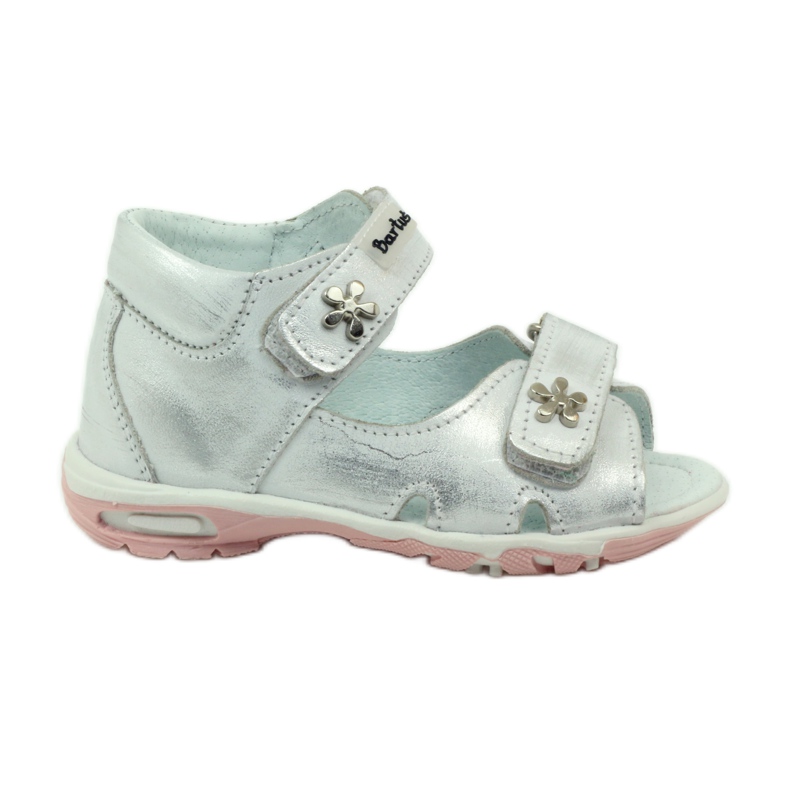 Bartuś flexibilní dívčí sandály pro stříbrnou kovovou suchý zip stříbrný Bartuś flexibilní dívčí sandály pro stříbrnou kovovou suchý zip stříbrný