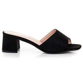 Renda Semišové sandály na vysokém podpatku černá Renda Semišové sandály na vysokém podpatku černá