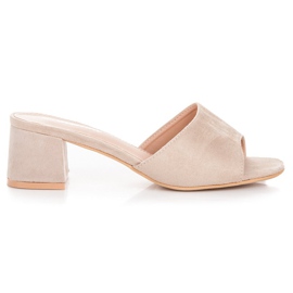 Renda Semišové sandály na vysokém podpatku hnědý Renda Semišové sandály na vysokém podpatku hnědý