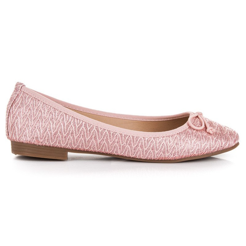 Renda Růžové látkové baleríny růžový