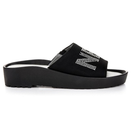 Černé semišové pantofle VINCEZA černý