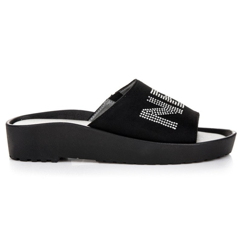 Černé semišové pantofle VINCEZA černá