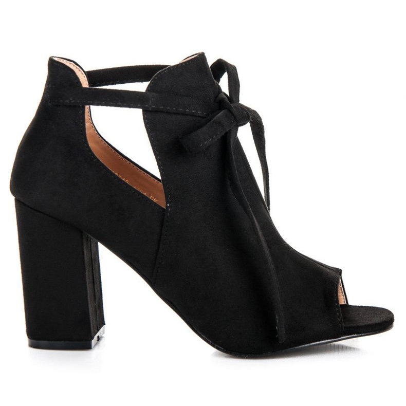 Šněrovací semišové sandály vinceza černá