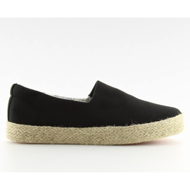 Černé nazouvací espadrilky k1833801 negro černá Černé nazouvací espadrilky k1833801 negro černá