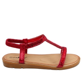 Červené dámské sandály FM5035 Red červený