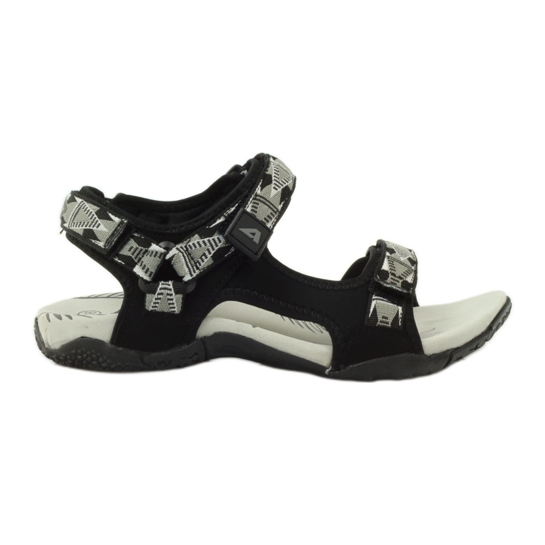 American Club Sandály s americkou koženou vložkou 6102 černá šedá American Club Sandály s americkou koženou vložkou 6102 černá šedá