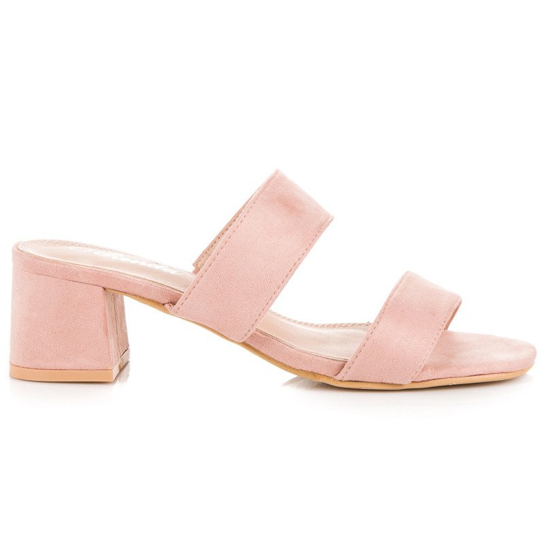 Renda Růžové semišové pantofle růžový