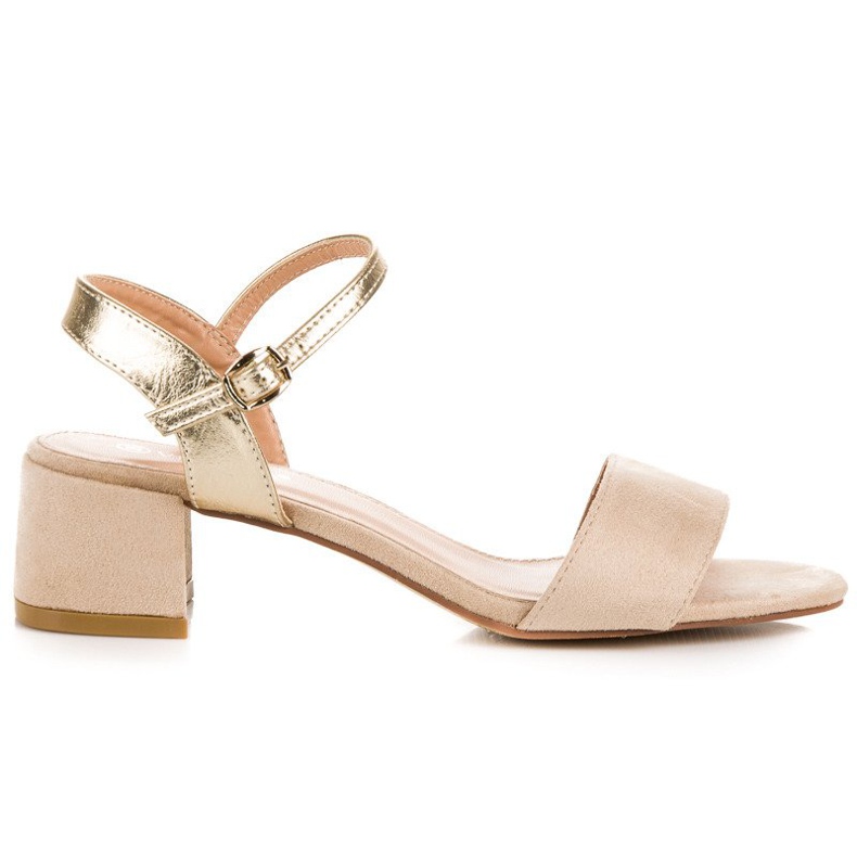 Béžové sandály na vysokém podpatku značky VINCEZA béžový