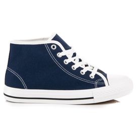 Tmavě modré tenisky nad kotník modrý Tmavě modré tenisky nad kotník modrý