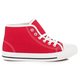 Červené tenisky nad kotník červený