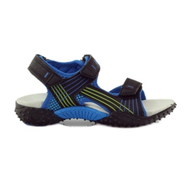 American Club Sandály s americkou koženou vložkou 5261 černá modrý zelená