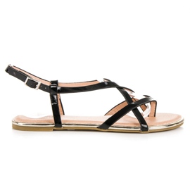 Evento Černé ploché sandály černá