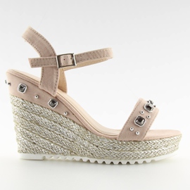 Růžové espadrilky na klínech růžové TS-2730 Růžové růžový Růžové espadrilky na klínech růžové TS-2730 Růžové růžový