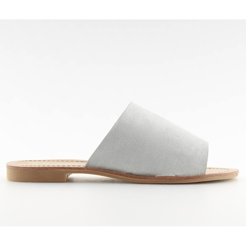 H8-116 Šedé rovné šedé pantofle šedá