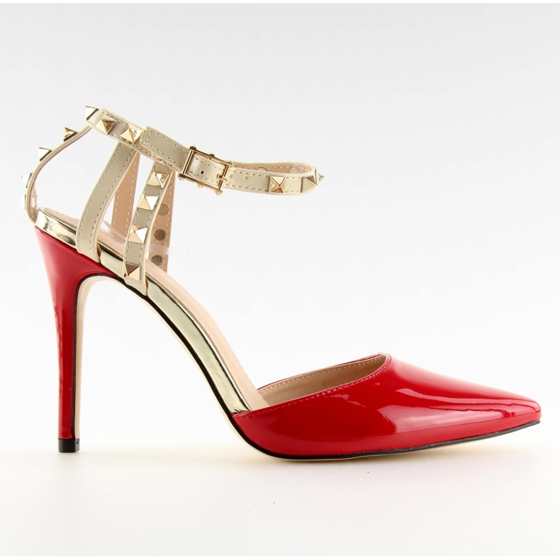 Lodičky na špendlík s cvočky červený At červené Lodičky na špendlík s cvočky červený At červené