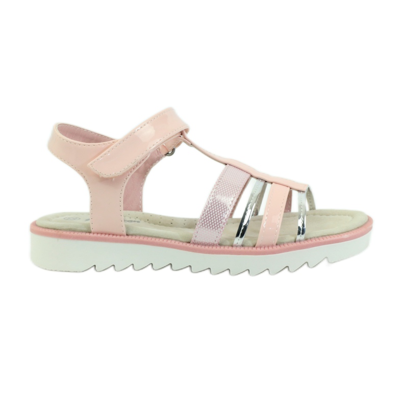 American Club Sandály s americkou koženou vložkou 16903 růžový šedá