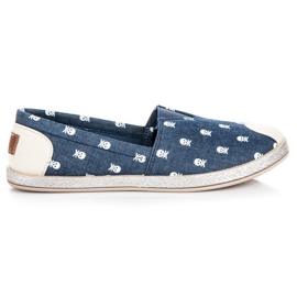 Muto Dámské modré espadrilky hnědý námořnická modř