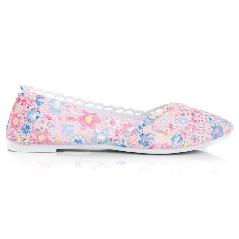 Seastar Boho krajkové balerínky růžový