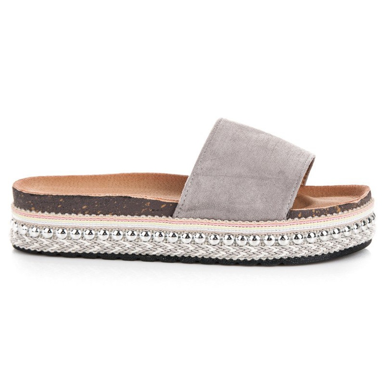 Seastar Módní boho pantofle šedá
