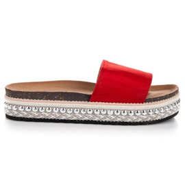 Seastar Módní boho pantofle červený