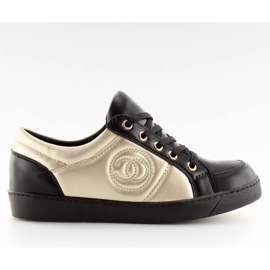 Chanelki tenisky Y612 Black černo-zlaté černý