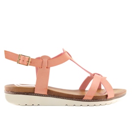 Růžové dámské sandály C1822 růžové růžový