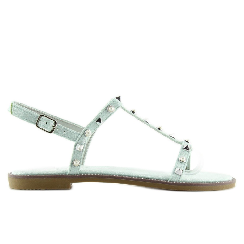 Sandály s mátovými cvočky S-375 Green zelená Sandály s mátovými cvočky S-375 Green zelená
