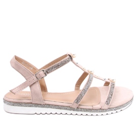 Sandály s růžovými perlami RC-33 Pink