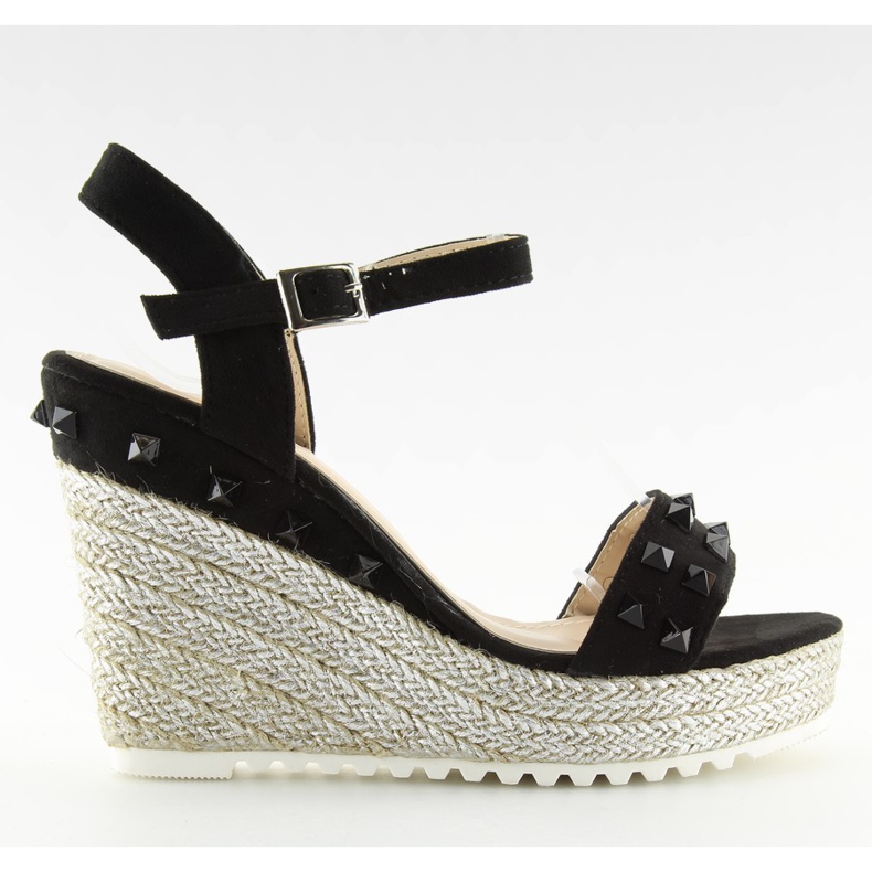 Černé espadrilky na klínech, černé TS-16 Black černá