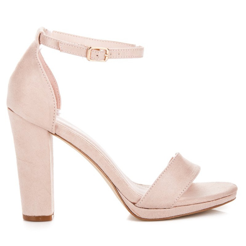 Primavera Semišové sandály na sloupku hnědý