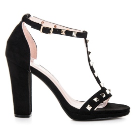 Seastar Černé sandály na sloupku černý