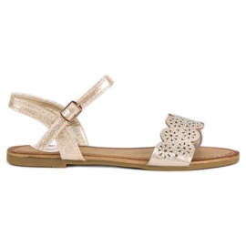 Comer Ploché sandály se zapínáním na přezku žlutá