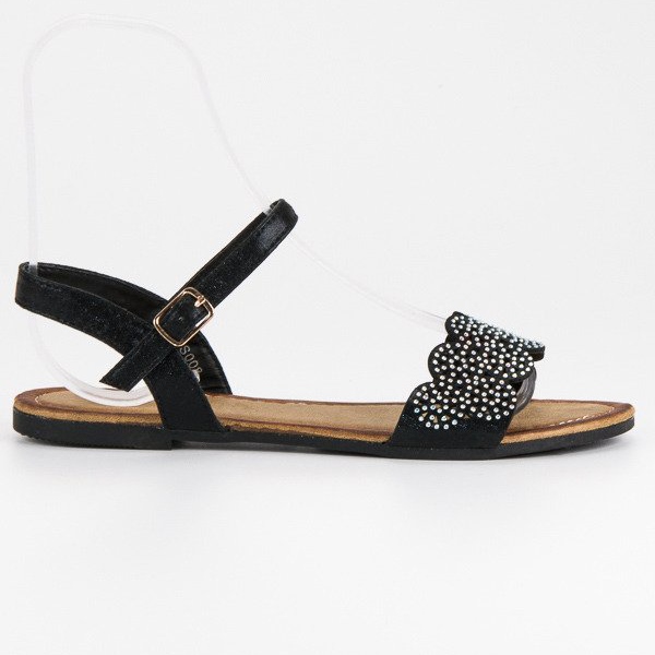 Comer Ploché sandály se zapínáním na přezku černá