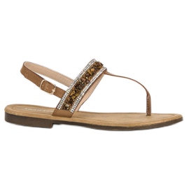 Small Swan Hnědé žabky hnědý