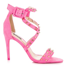 Růžové sandálky na vysokém podpatku růžový Růžové sandálky na vysokém podpatku růžový