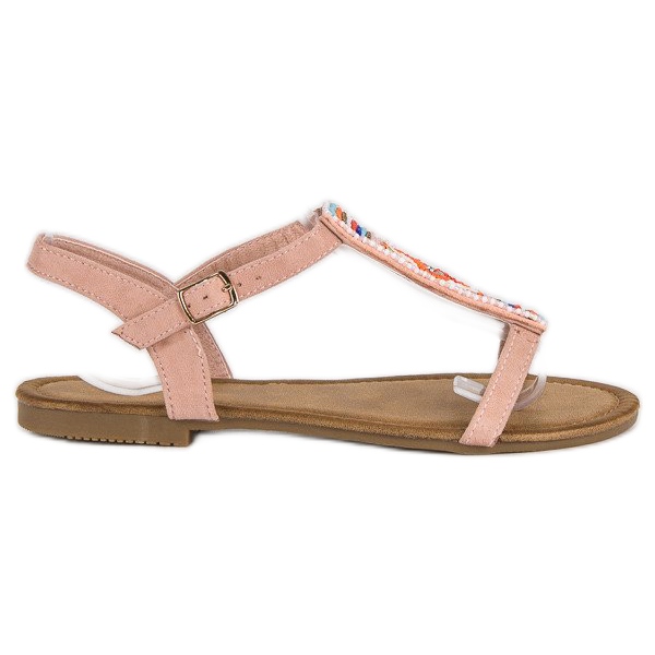 Comer Boho růžové ploché sandály růžový