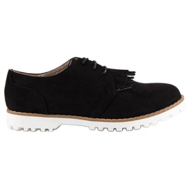 Zavázané semišové boho boty černá