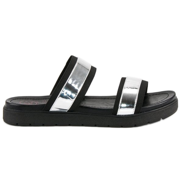Kylie Zrcadlové pantofle černá