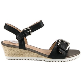 Kylie Espadrilky sandály s přezkou černá Kylie Espadrilky sandály s přezkou černá
