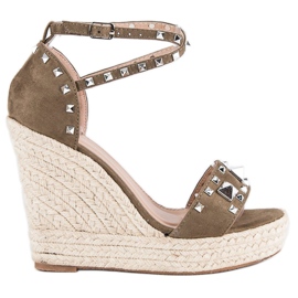 Bestelle Rockové espadrilkové sandály zelený