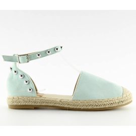 Zelené espadrilky s cvočky A636-ESP-1 Zelené modrý