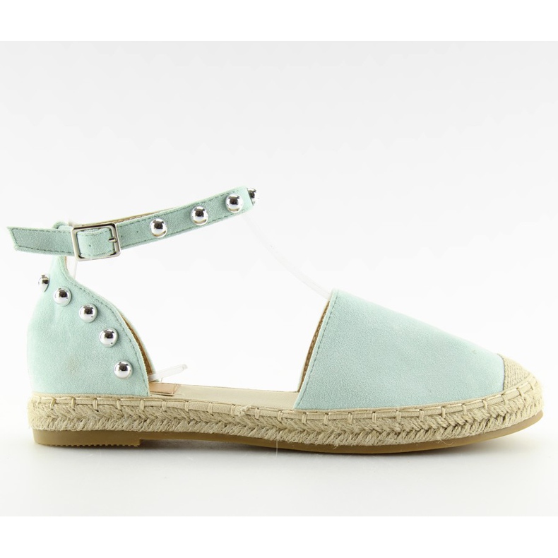 Zelené espadrilky s cvočky A636-ESP-1 Zelené modrý