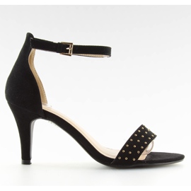 Sandály na pohodlném podpatku černé BL0764 černá Sandály na pohodlném podpatku černé BL0764 černá