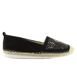 Espadrilky zdobené černou 5599-1 Black černá Espadrilky zdobené černou 5599-1 Black černá