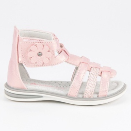 American Club Sandály s americkým květem růžový